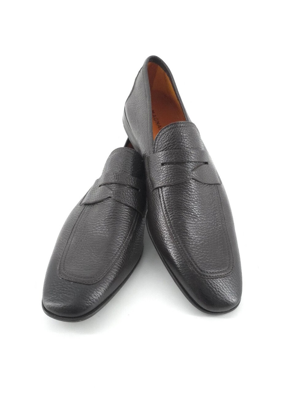 Magnanni “TALAZ” Black Pebbled Leather Penny Loafer Mens Size 8 EU 41